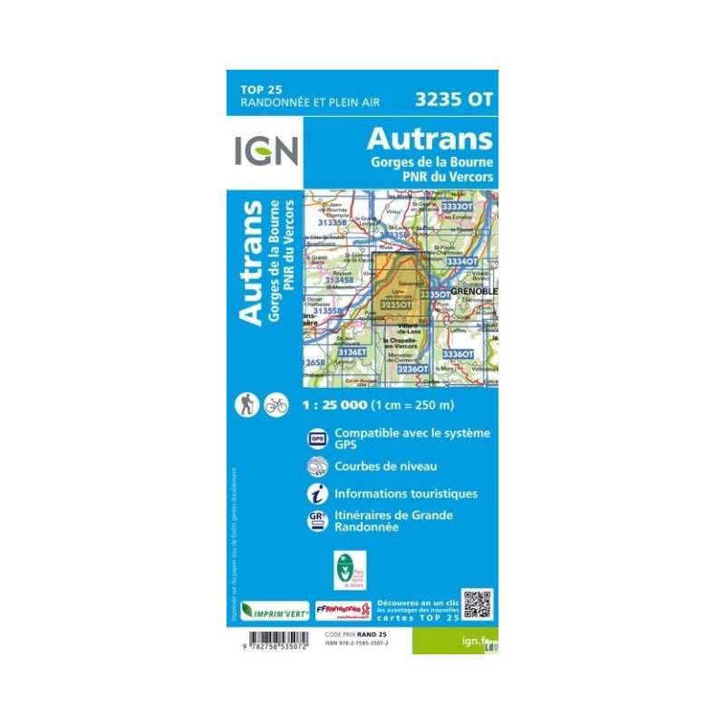 Autrans/Gorge Bourne  3235 OT  1/25.000