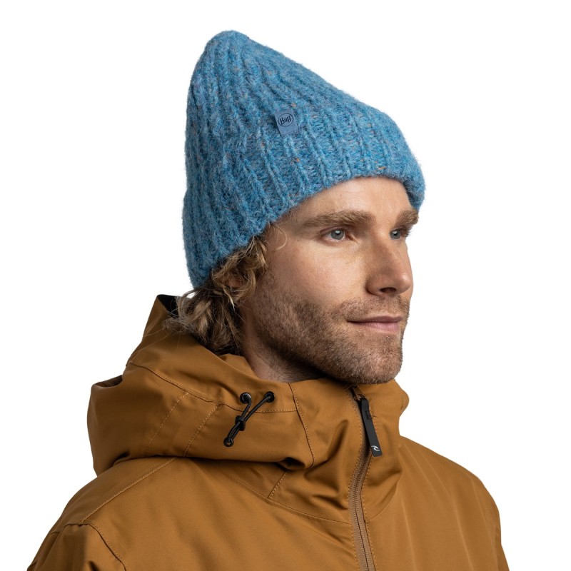 Knitted&Fleece Band Hat Eyla - Lake Blue