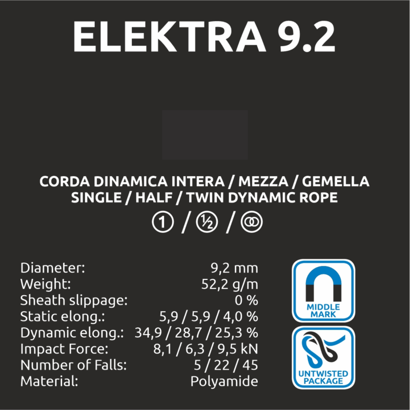 Elektra 9.2 - Orange/Blue - 70m