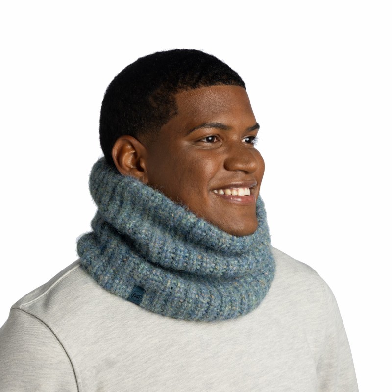 Knitted & Fleece Neckwarmer - Dalia Teal