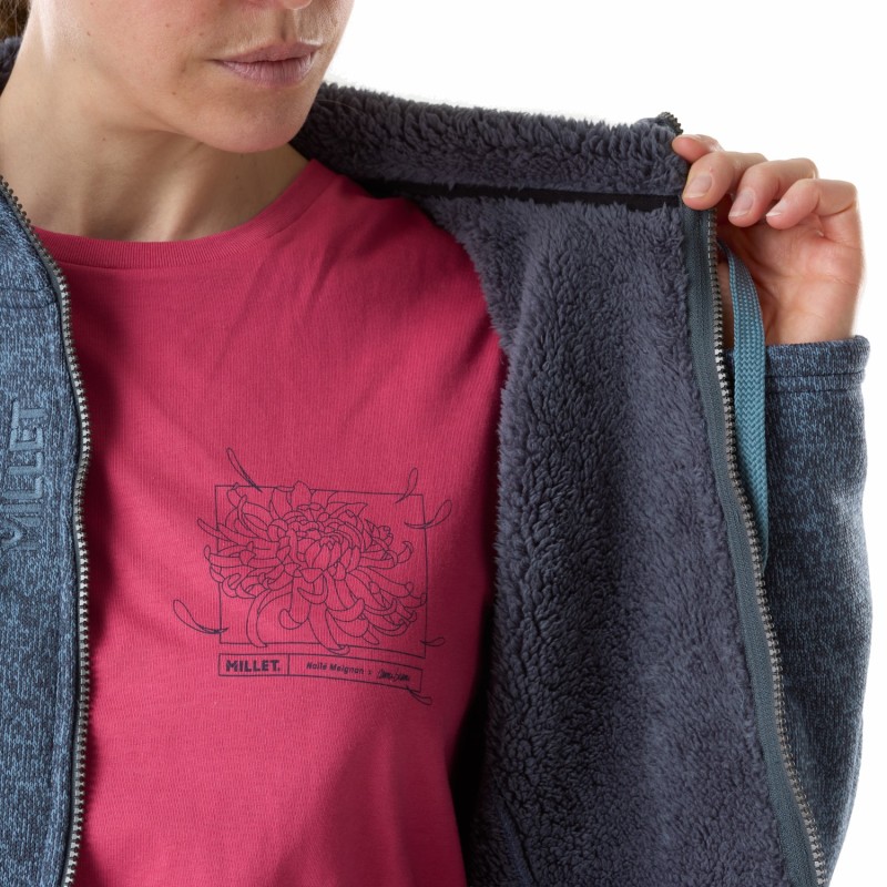 W Chamonix Knitwarm Hoodie - Shadow Blue