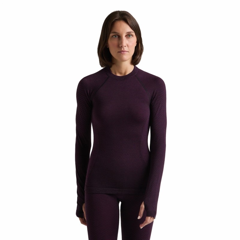 W Seamless Merino 2 Maglia - Wine Red