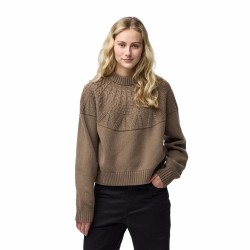 W Ovik Solid Jacquard Knit - Suede Brown
