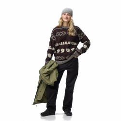W Fjällräven Jacquard Knit - Black Oak/L