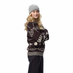 W Fjällräven Jacquard Knit - Black Oak/L