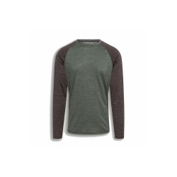 Miki - Merino Colorblock Top - DarkGreen