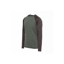Miki - Merino Colorblock Top - DarkGreen