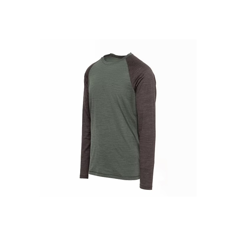 Miki - Merino Colorblock Top - DarkGreen