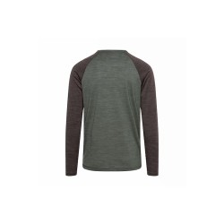 Miki - Merino Colorblock Top - DarkGreen