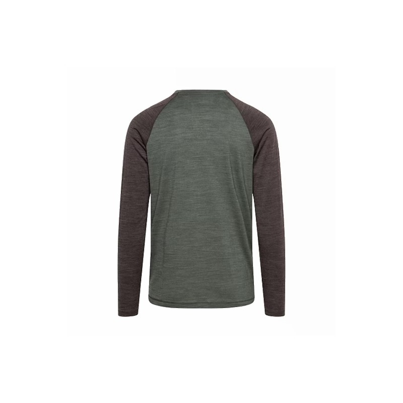 Miki - Merino Colorblock Top - DarkGreen