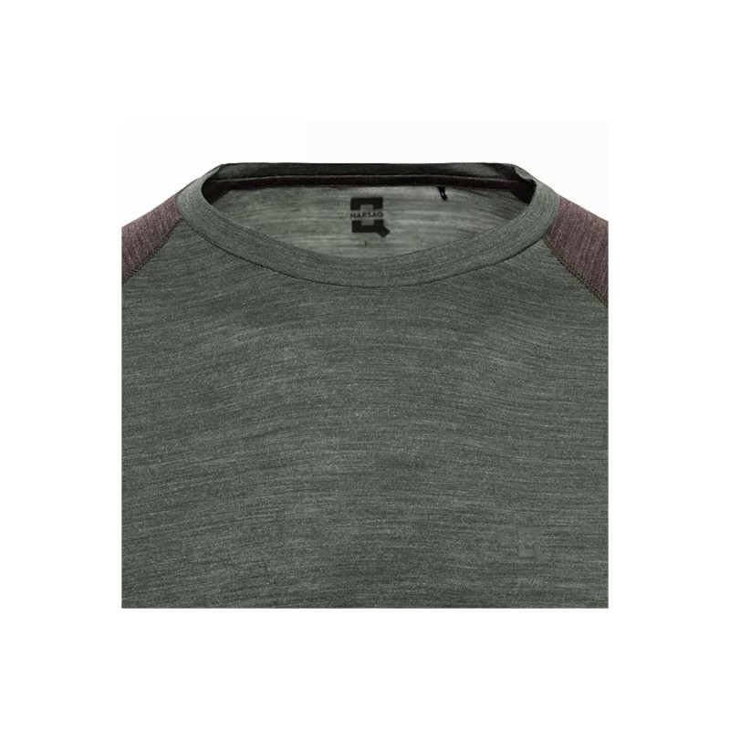 Miki - Merino Colorblock Top - DarkGreen